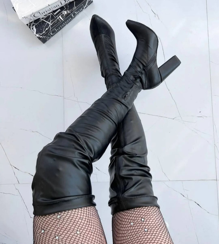 بوت بالای زانو زنانه پاشنه بلند